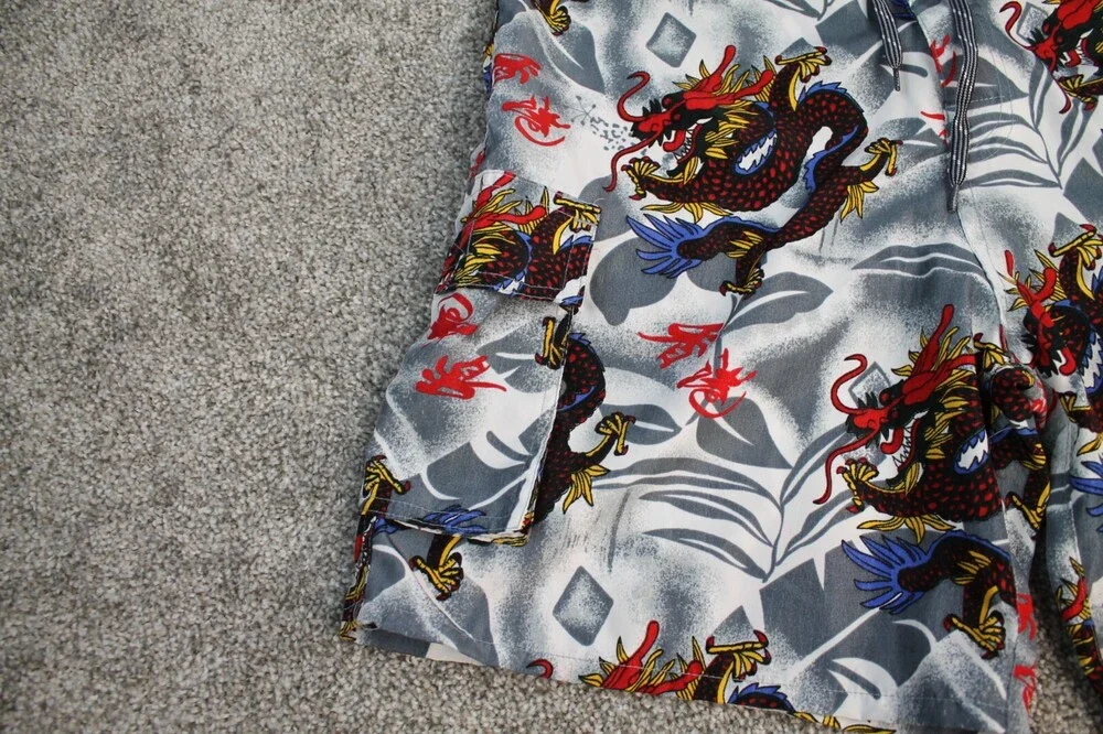Chinese Dragon Boardshorts Men Medium Asian Lucky Fortune Surf Swim Trunks